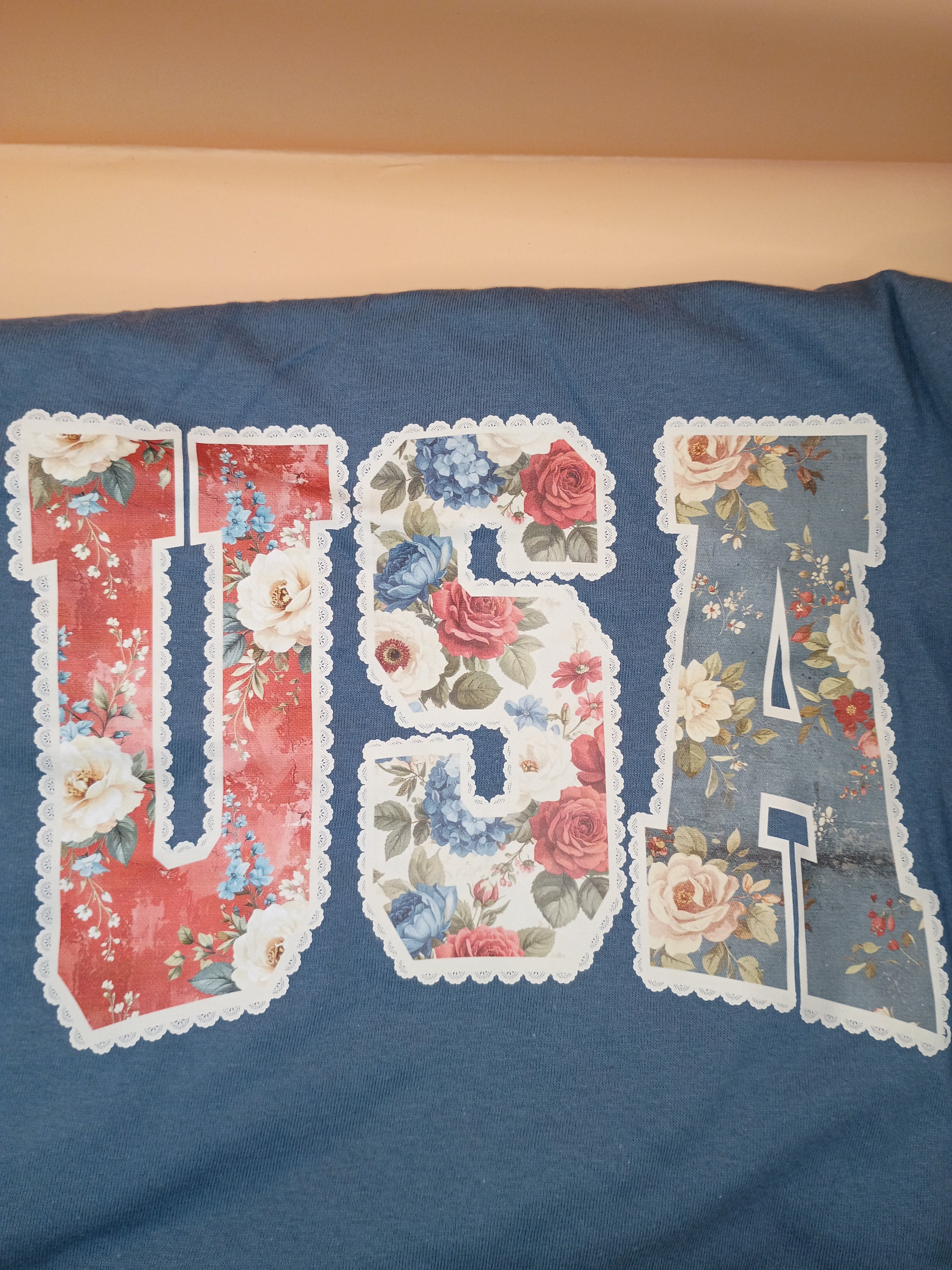 Floral USA T Shirt