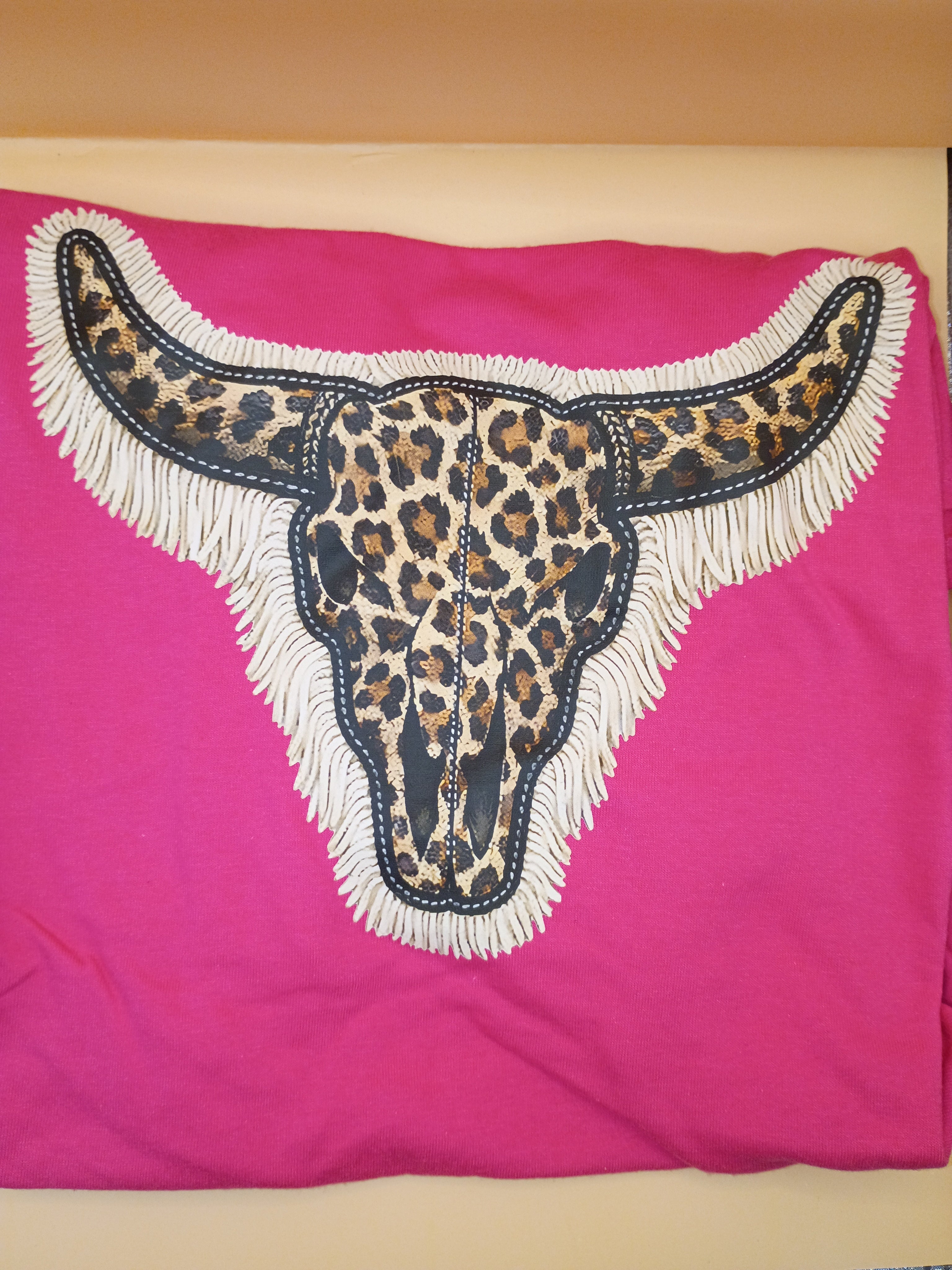 Leopard Skull Print T Shirt