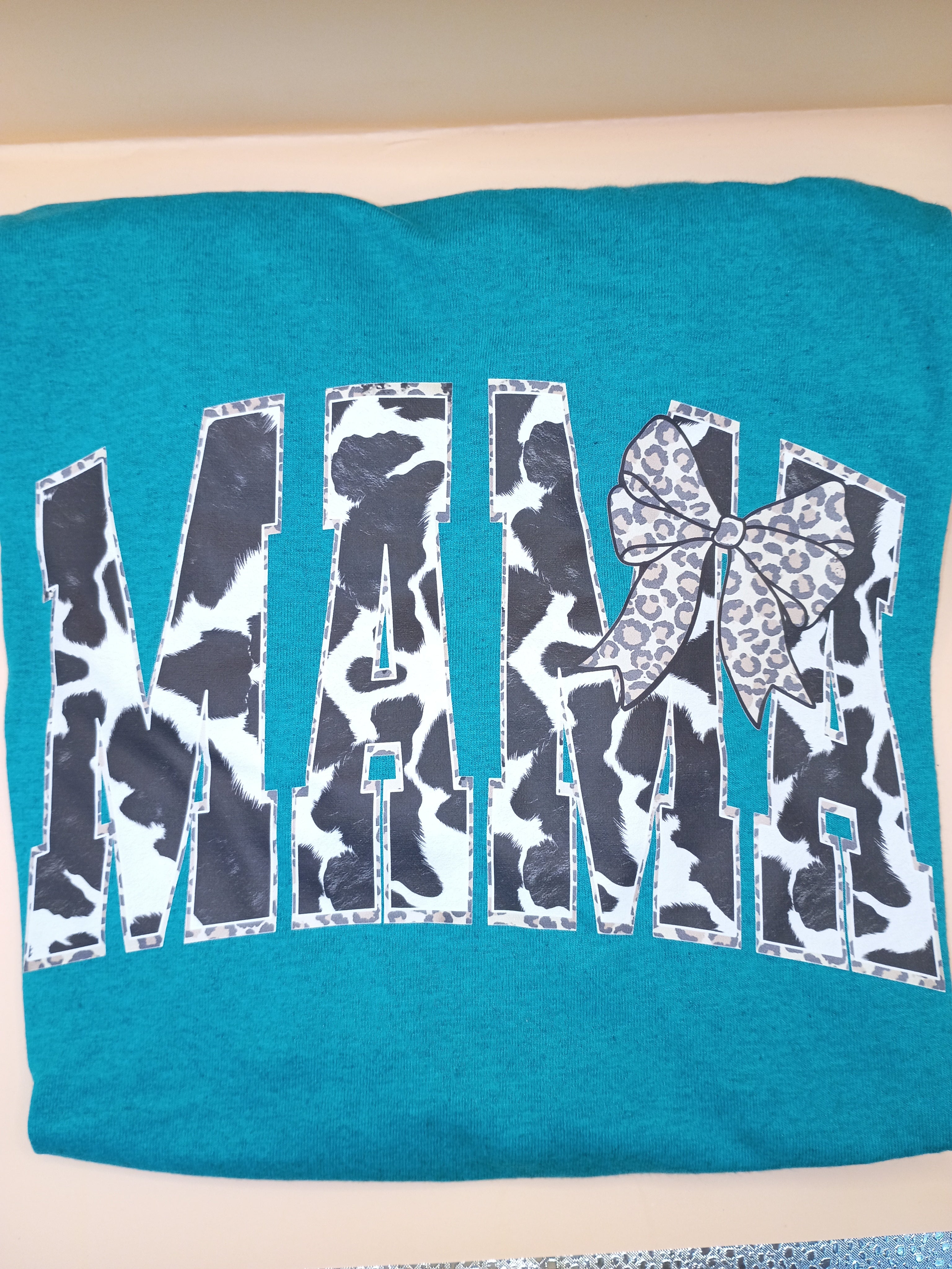 MAMA Cowhide Print T Shirt